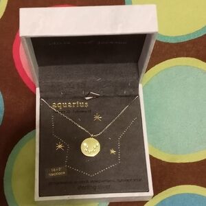 Olivis And Jackson Gold Over Sterling Silver Aquarius Zodiac Necklace